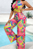 Tropical Design Halter Top and Pants Set 