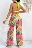 Tropical Design Halter Top and Pants Set 