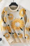 Sunflower Design Knitting Sweater