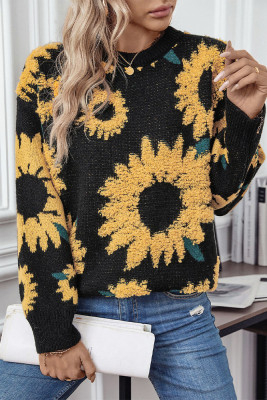 Sunflower Design Knitting Sweater
