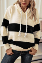 Colorblock Hooded Knitting Sweater