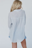 Sky Blue Stripe Striped Buttoned up Long Sleeve Shirt