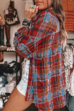 Red Plaid Print Loose Vintage Shirt