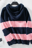 Colorblock Hooded Knitting Sweater