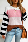 Colorblock Splicing Knitting Sweater