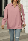 Solid Color Turndown Collar Sweatshirt 