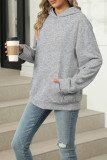 Solid Color Kangaroo Pockets Hoodie 