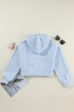 Beau Blue Cropped Sherpa Zip Up Hoodie