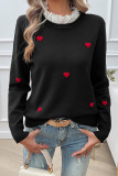 Heart Embroidery Knitting Sweater 