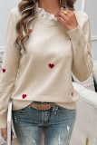 Heart Embroidery Knitting Sweater 