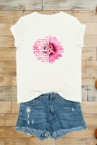 Sunflower Pink Breast Cancer Awareness Print Graphic Top