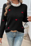 Heart Embroidery Knitting Sweater 