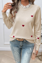 Heart Embroidery Knitting Sweater 