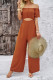 Off Shoulder One Piece Wide Leg Jumpsuit 