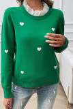 Heart Embroidery Knitting Sweater 