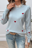 Heart Embroidery Knitting Sweater 