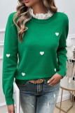 Heart Embroidery Knitting Sweater 