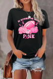 Breast Cancer October We Wear Pink Print Graphic Top