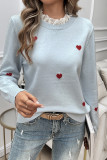 Heart Embroidery Knitting Sweater 