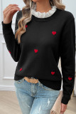 Heart Embroidery Knitting Sweater 