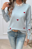 Heart Embroidery Knitting Sweater 