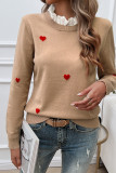 Heart Embroidery Knitting Sweater 