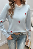 Heart Embroidery Knitting Sweater 