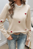 Heart Embroidery Knitting Sweater 