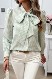 Plaid Button Up Tie Knot Shirt 