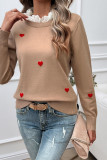 Heart Embroidery Knitting Sweater 