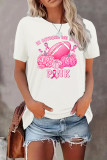 Breast Cancer October We Wear Pink Print Graphic Top