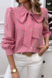 Plaid Button Up Tie Knot Shirt 