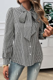 Plaid Button Up Tie Knot Shirt 