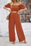 Off Shoulder One Piece Wide Leg Jumpsuit 