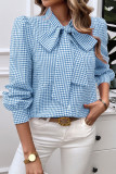 Plaid Button Up Tie Knot Shirt 