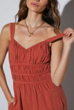 Red Wide Leg One Piece Overall Jumpsuit 