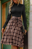 Plaid Long Sleeves Dress 