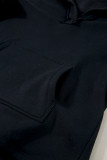 Black V Neck Collared Kangaroo Pocket Sweatshirt