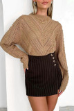 Khaki Jacquard Knitting Sweater 