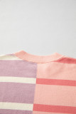 Pink Stripe Colorblock Oversized Sweater