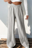 Grey High Waist Wide Leg Pants 