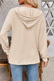 Solid Color Knitting Drawstring Hoodie 