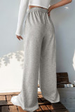 Grey High Waist Wide Leg Pants 