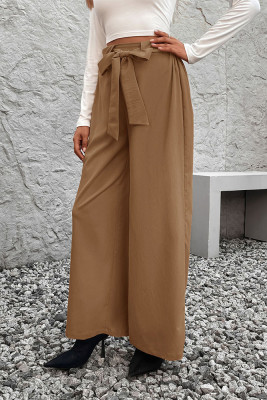 Khaki Wide Leg Pants 