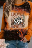 Gold Flame Spotted HOWDY FALL Pumpkin Graphic Raglan Top