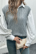 Grey Cable Knitted Sweater Vest 