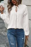 Swiss Dot Jacquard White Lace Top 