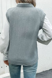 Grey Cable Knitted Sweater Vest 