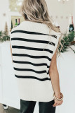 Zipper Collar Stripes Knitting Vest 