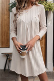 Khaki RIbbed Knitting Long Sleeves Dress 